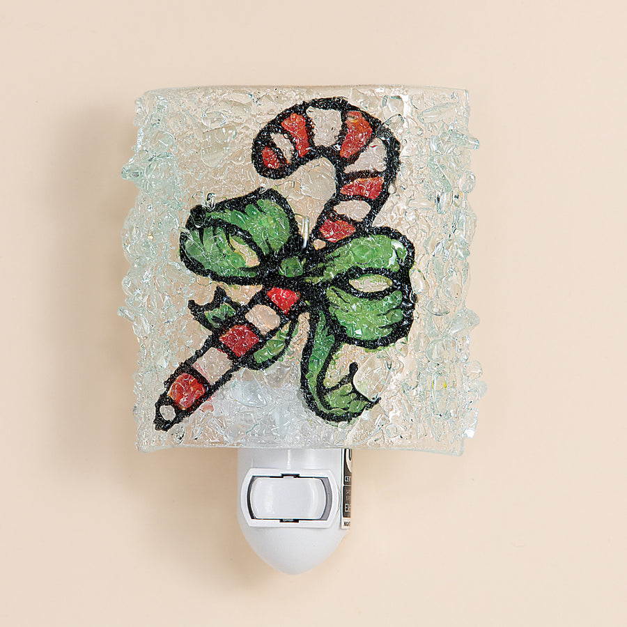 Recycled Glass Candy Cane Nightlight