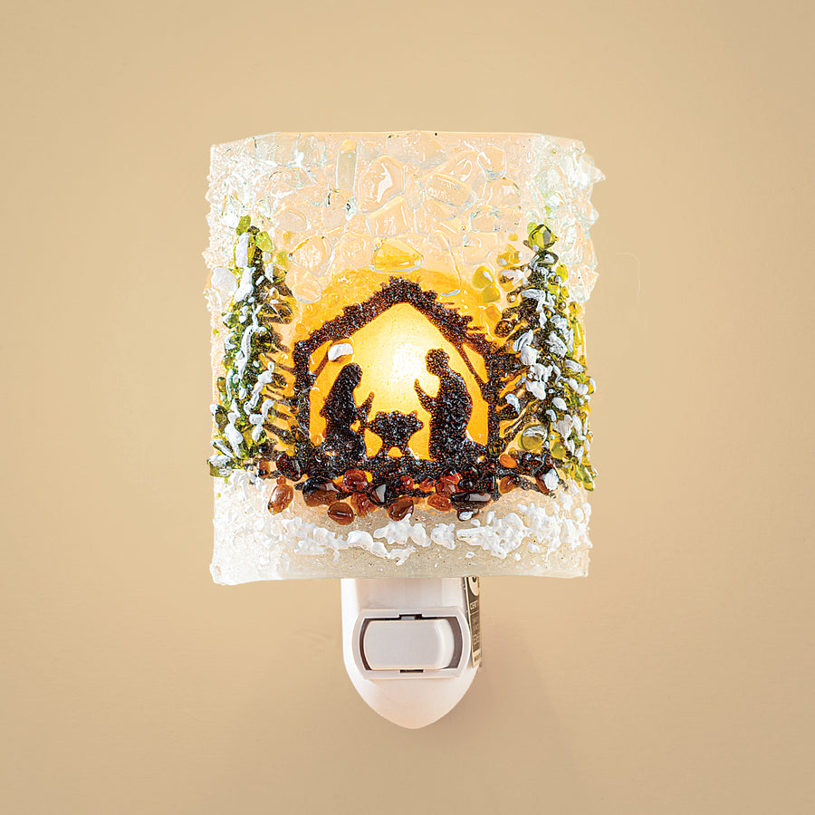 Recycled Glass Away In A Manger Nightlight