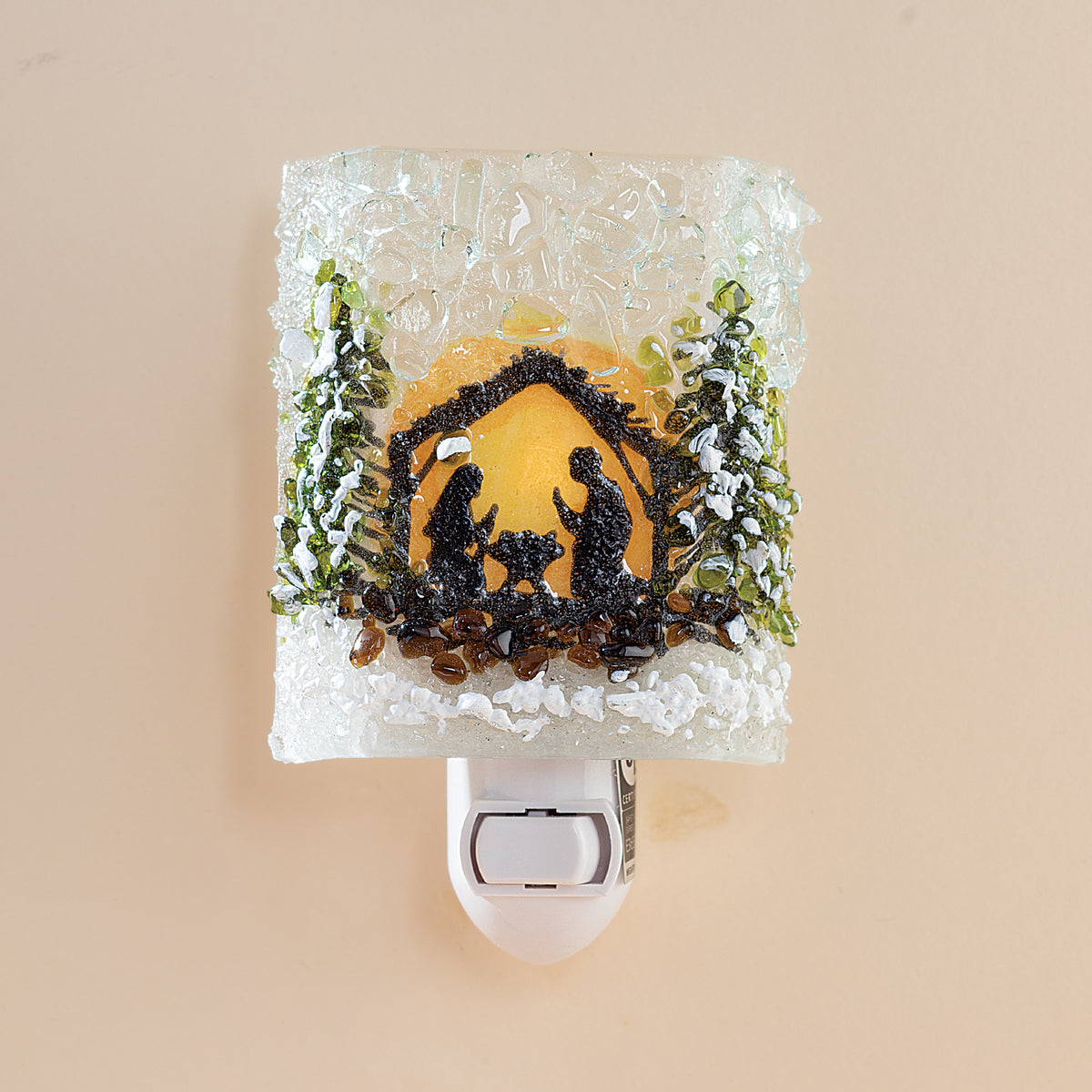 Recycled Glass Away In A Manger Nightlight