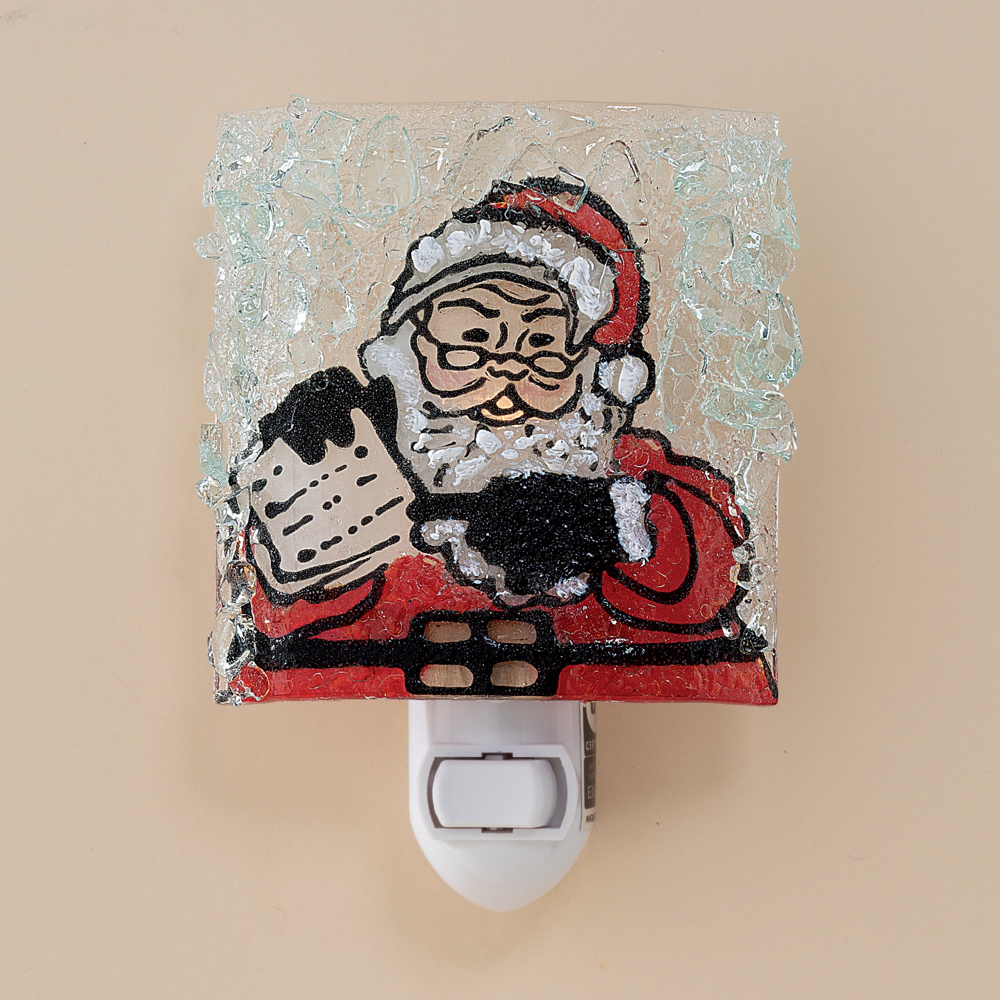 Recycled Glass Naughty Or Nice List Nightlight