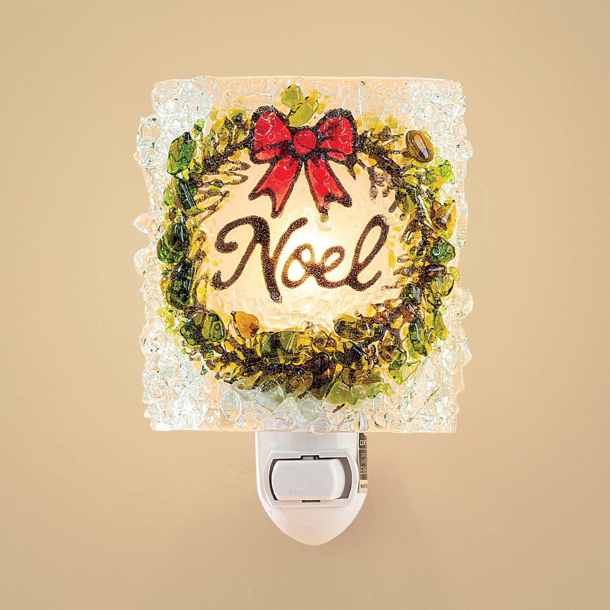 Recycled Glass Noel Wreath Nightlight (Preorder)