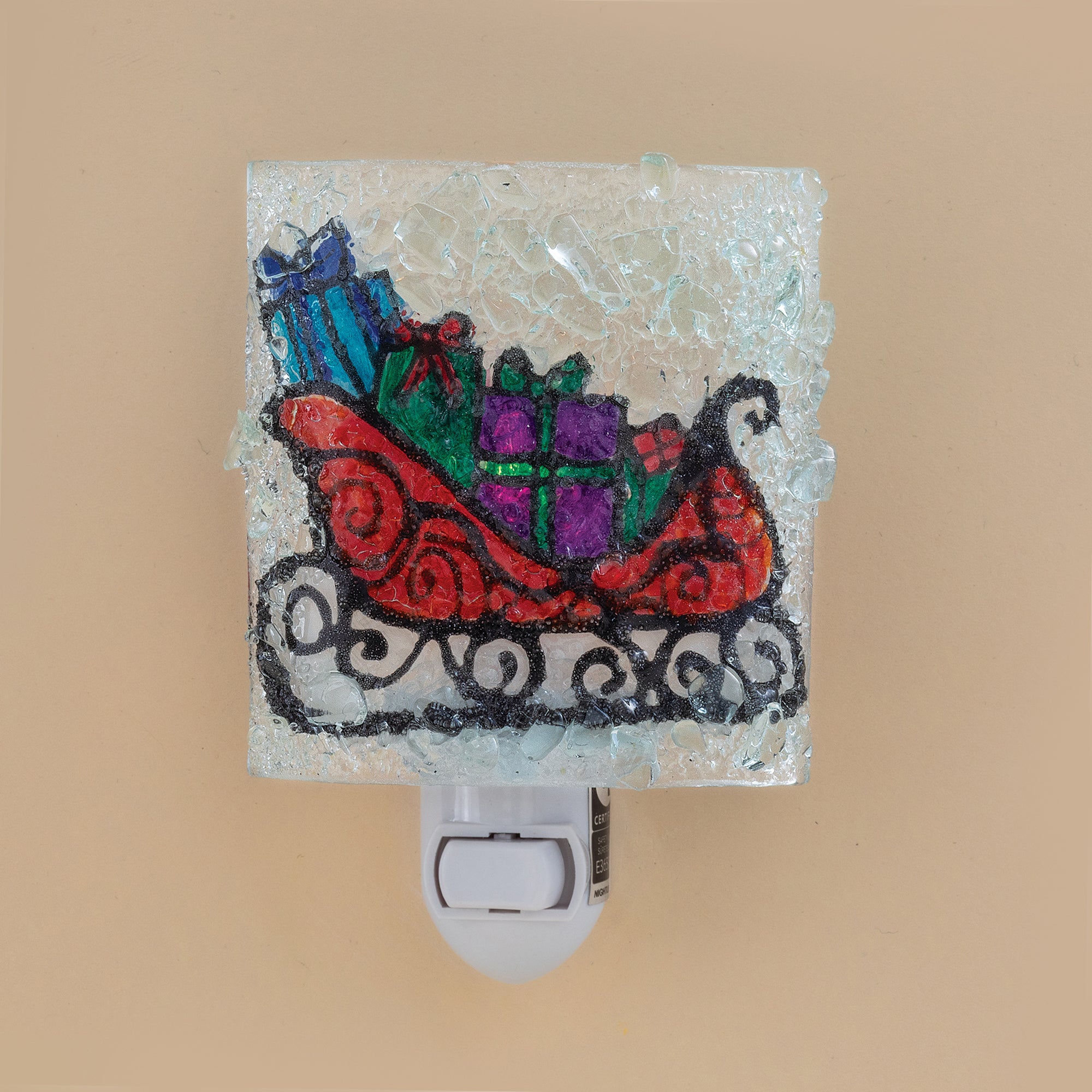 Recycled Glass Antique Sleigh Nightlight