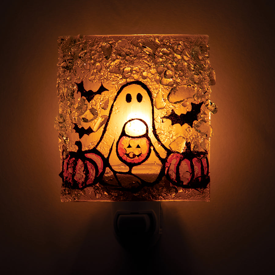 Recycled Glass Trick or Treat Ghost Nightlight (Preorder)