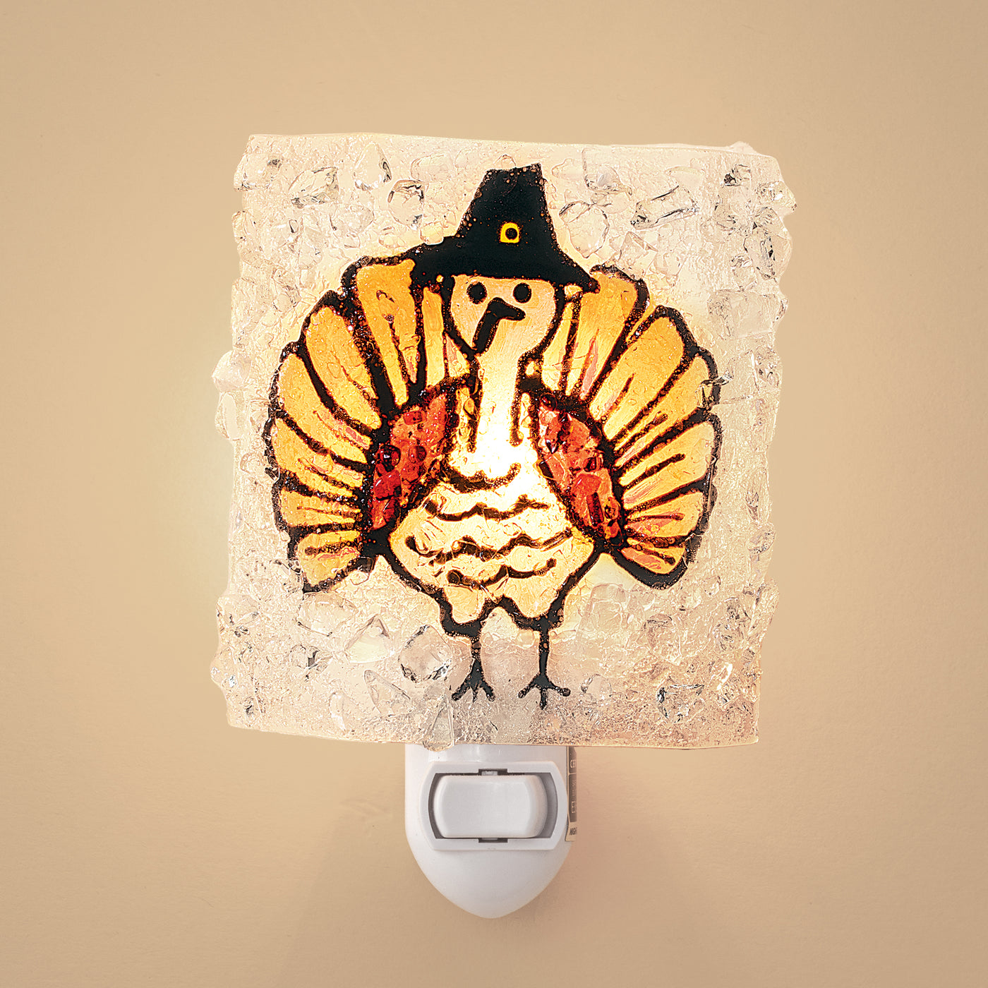 Recycled Glass Thanksgiving Turkey Nightlight
