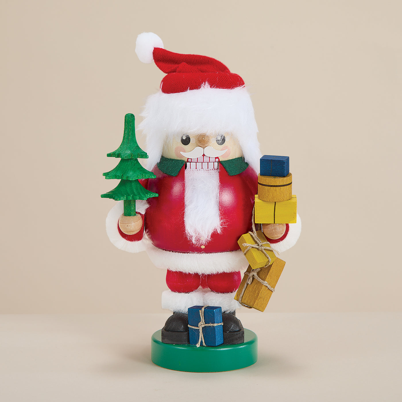 Hand-Carved German Nutcracker Santa with Gifts