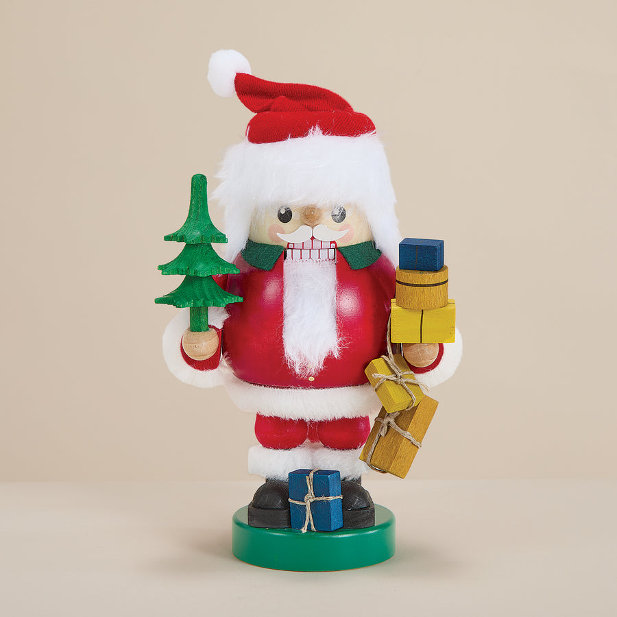 Hand-Carved German Nutcracker Santa with Gifts