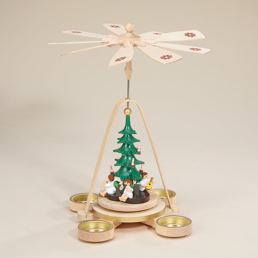 Wooden Christmas Tree & Angels Pyramid