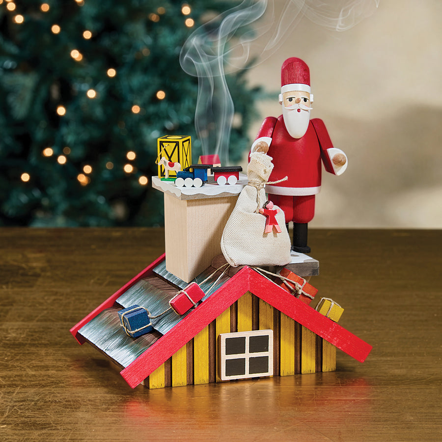 German Wooden Santa on the Roof Smoker (Preorder)