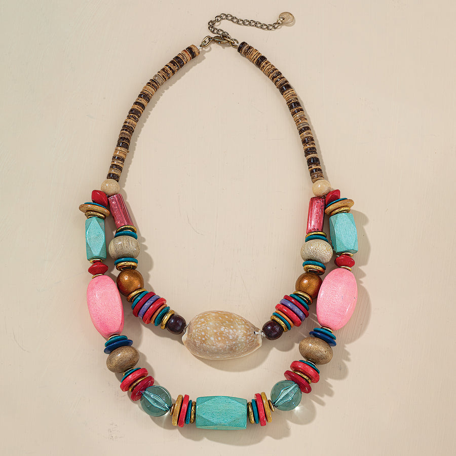 Beach Hues Double Strand Necklace