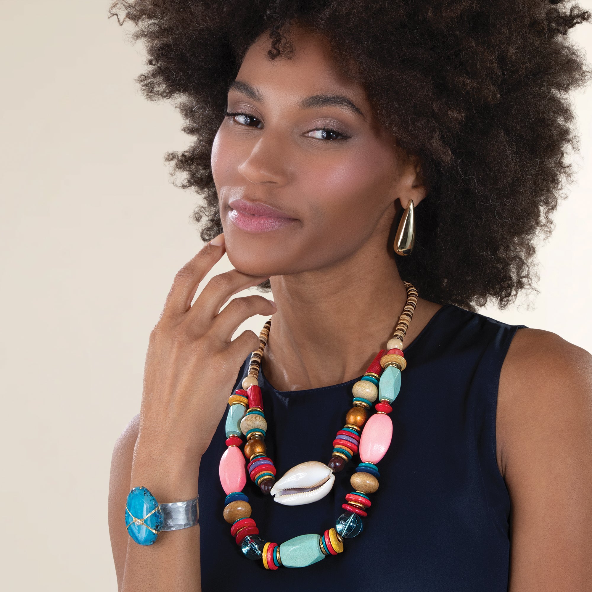 Beach Hues Double Strand Necklace