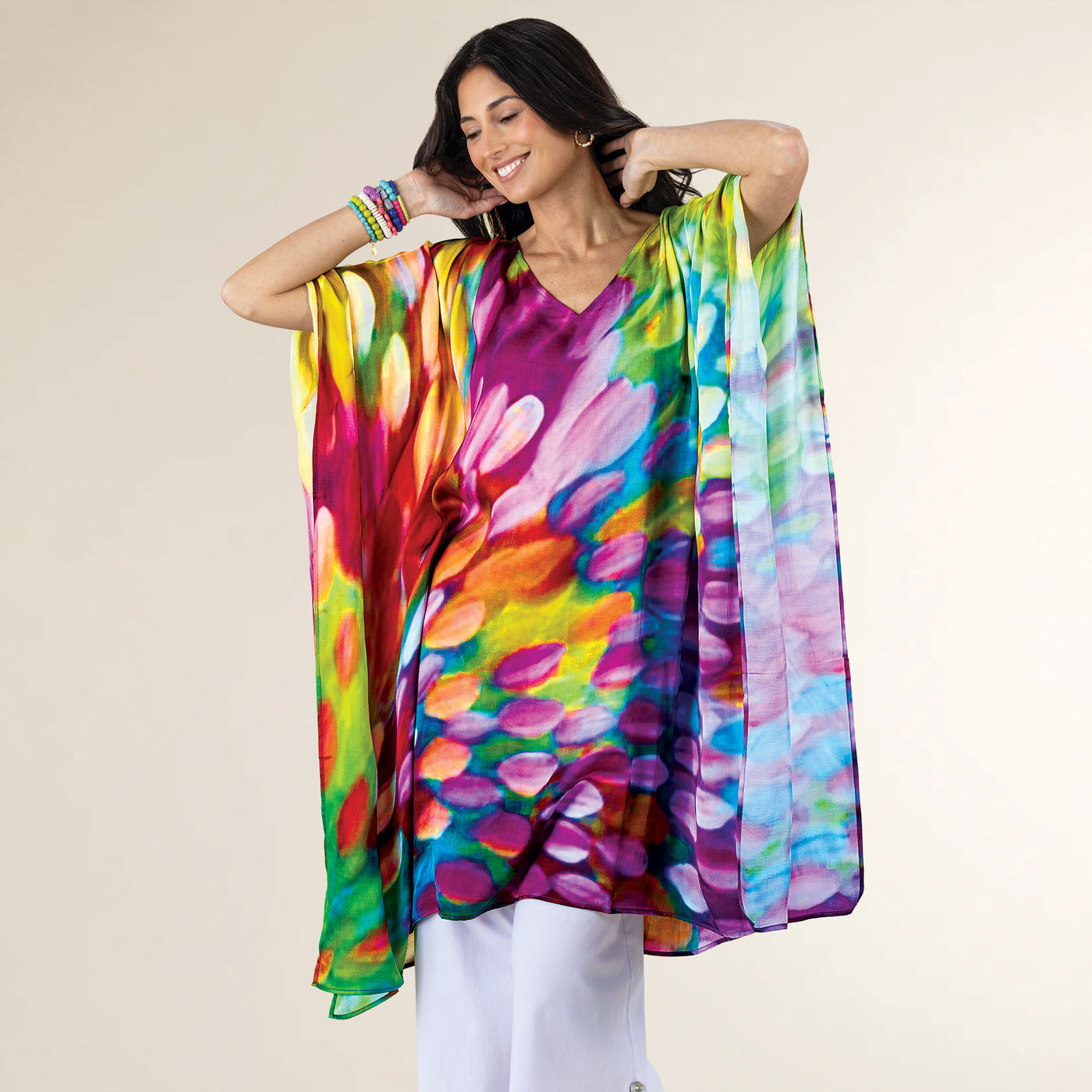 Watercolor Peacock Kaftan (Preorder)