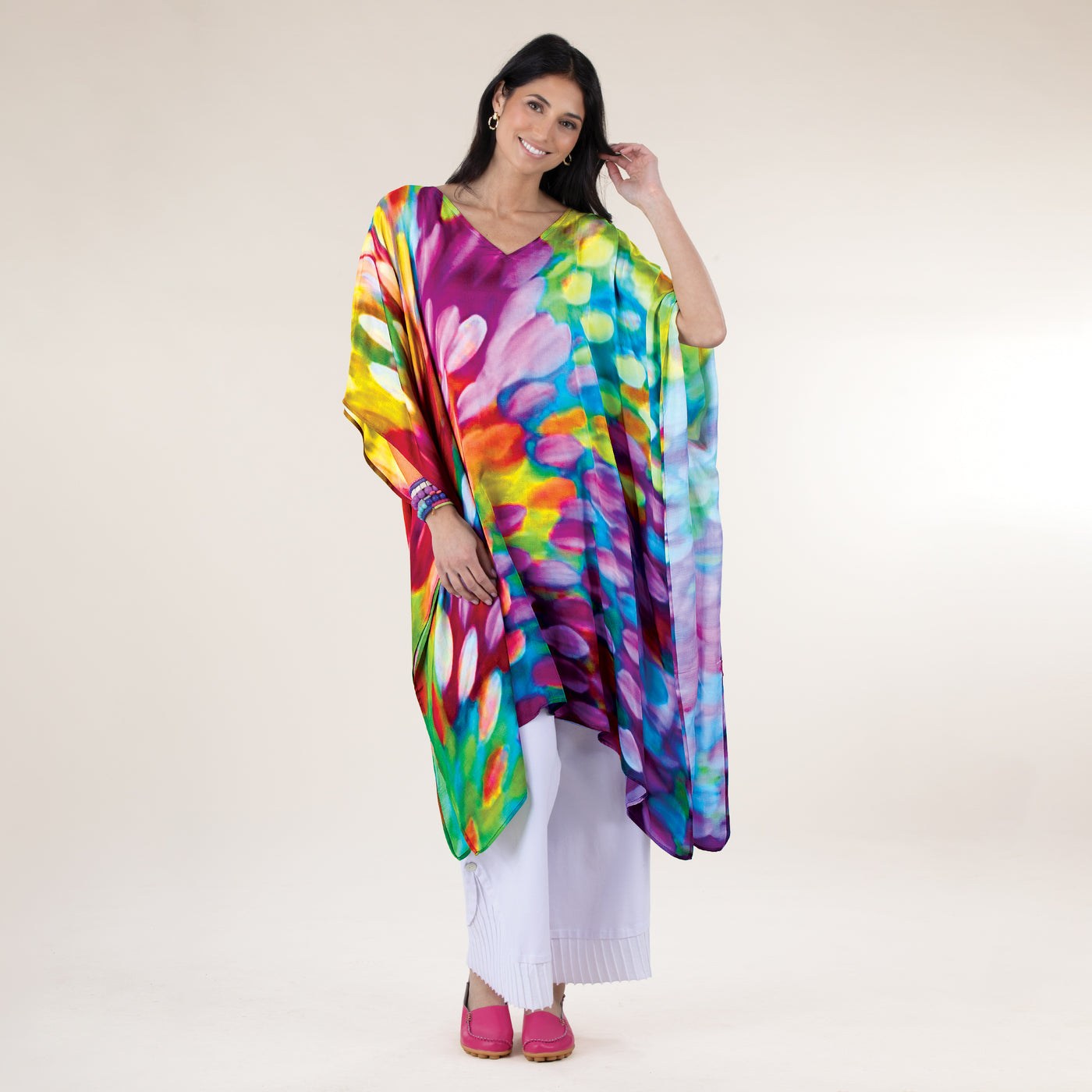 Watercolor Peacock Kaftan (Preorder)