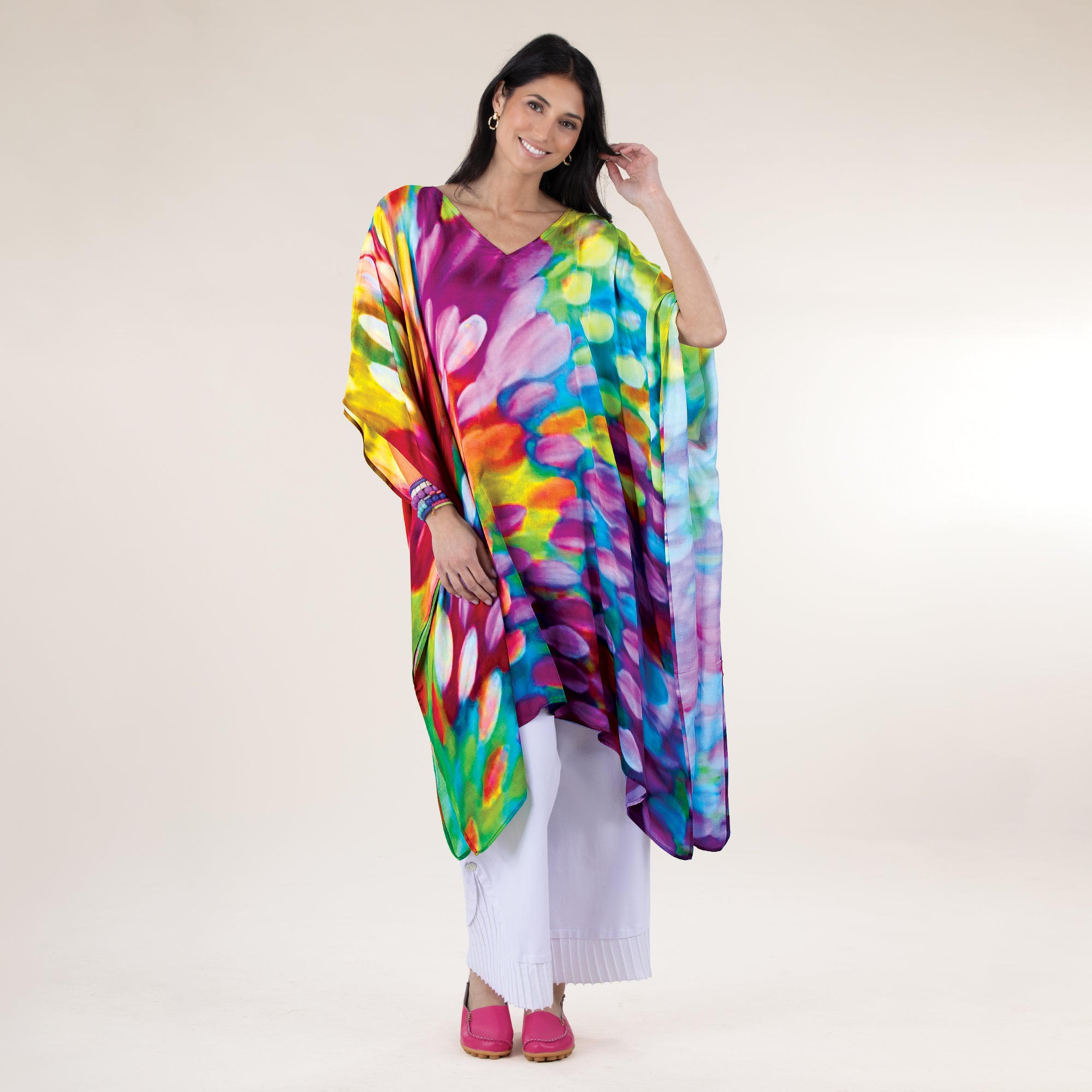 Watercolor Peacock Kaftan (Preorder)
