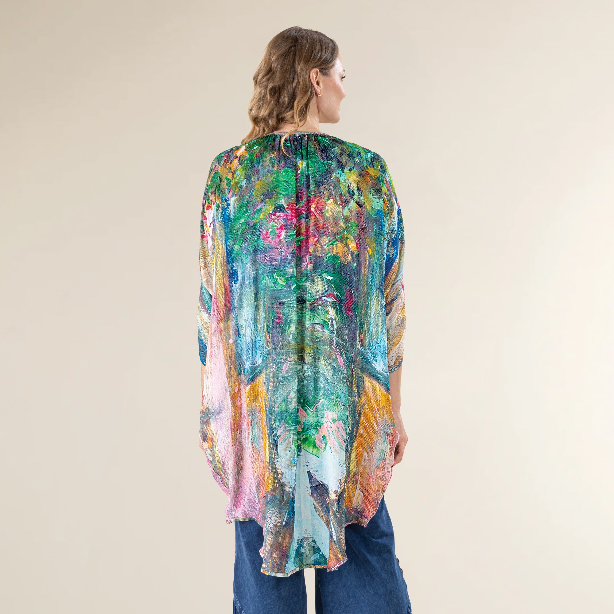 Impressionist-Era Garden Burnout Kimono