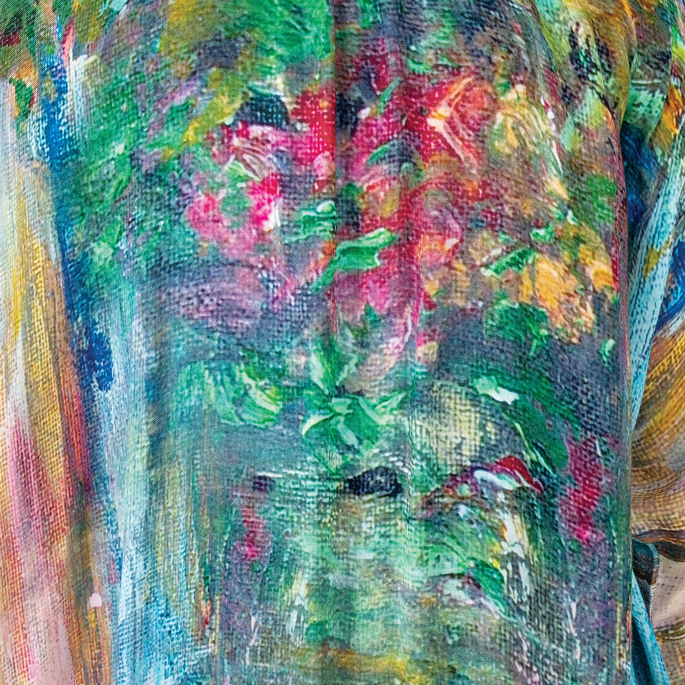 Impressionist-Era Garden Burnout Kimono