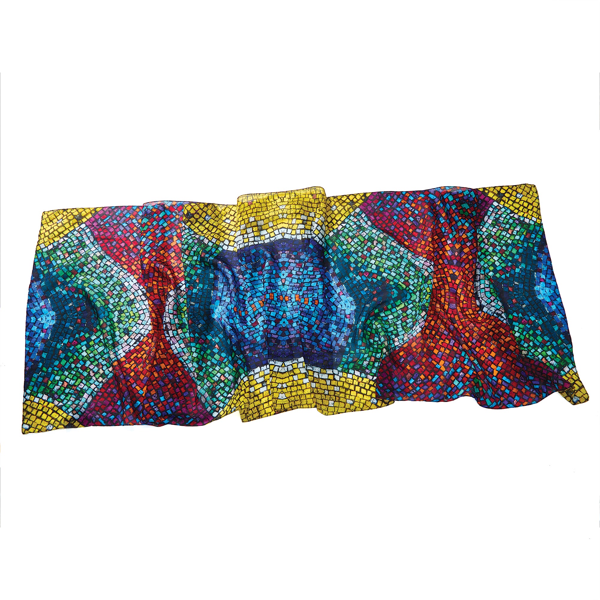 Colorful Mosaics Silk Scarf