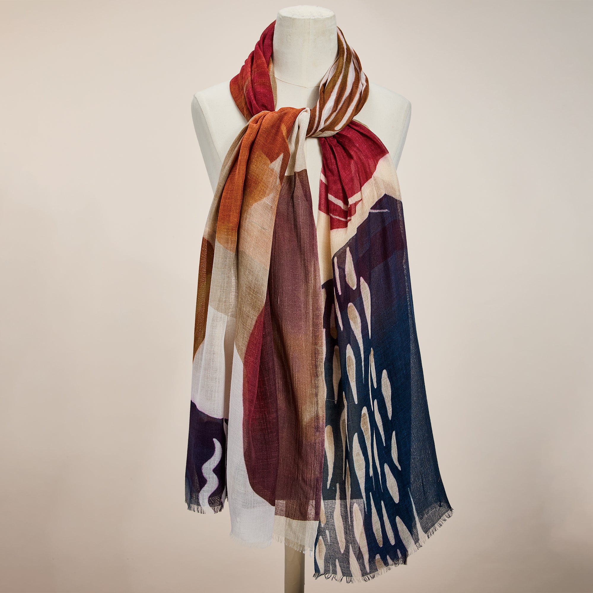 Abstract Paths Silk Blend Scarf (Preorder)