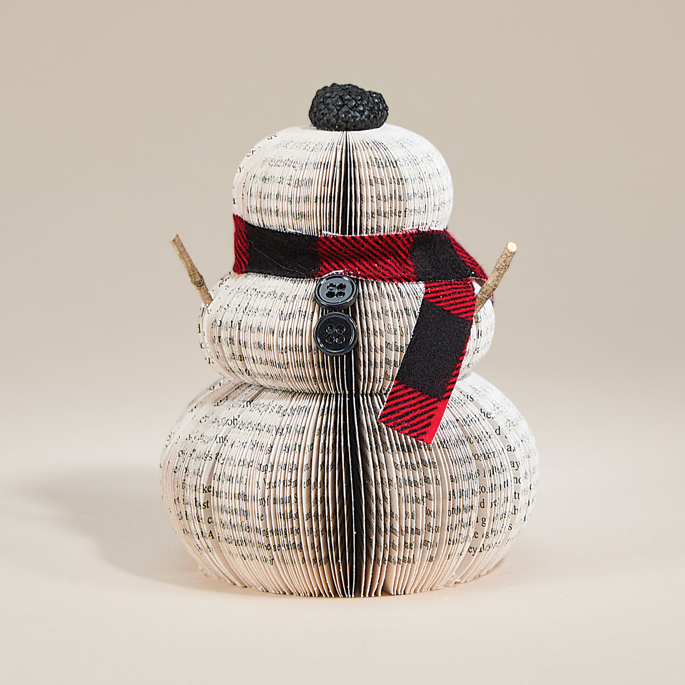 Upcycled Medium Snowman Book Decor (Preorder)