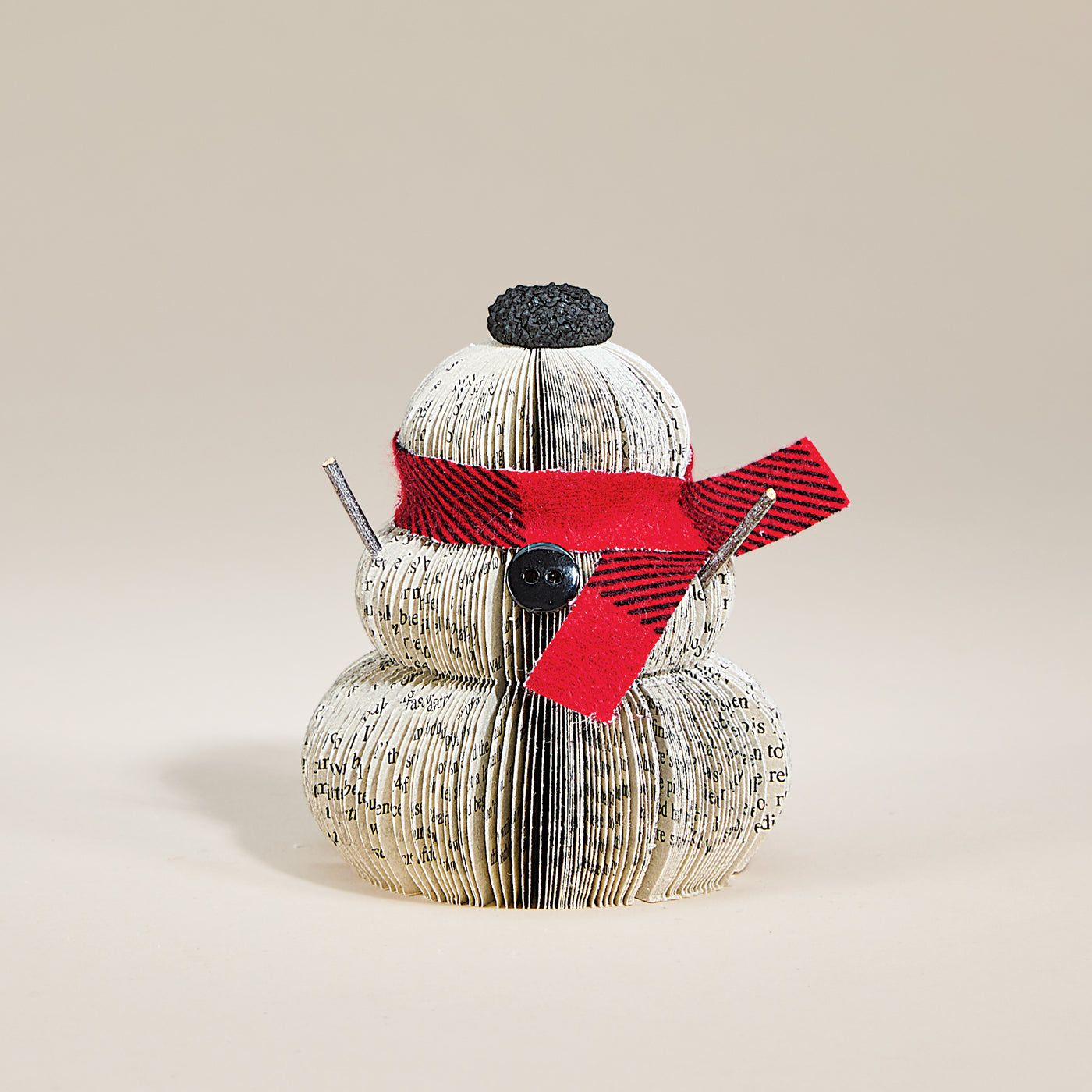 Upcycled Small Snowman Book Decor (Preorder)