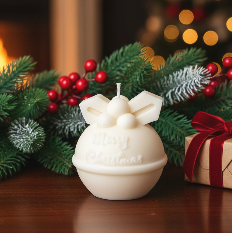 Round Bell Christmas Candle | Holiday Decor | Uno Alla Volta