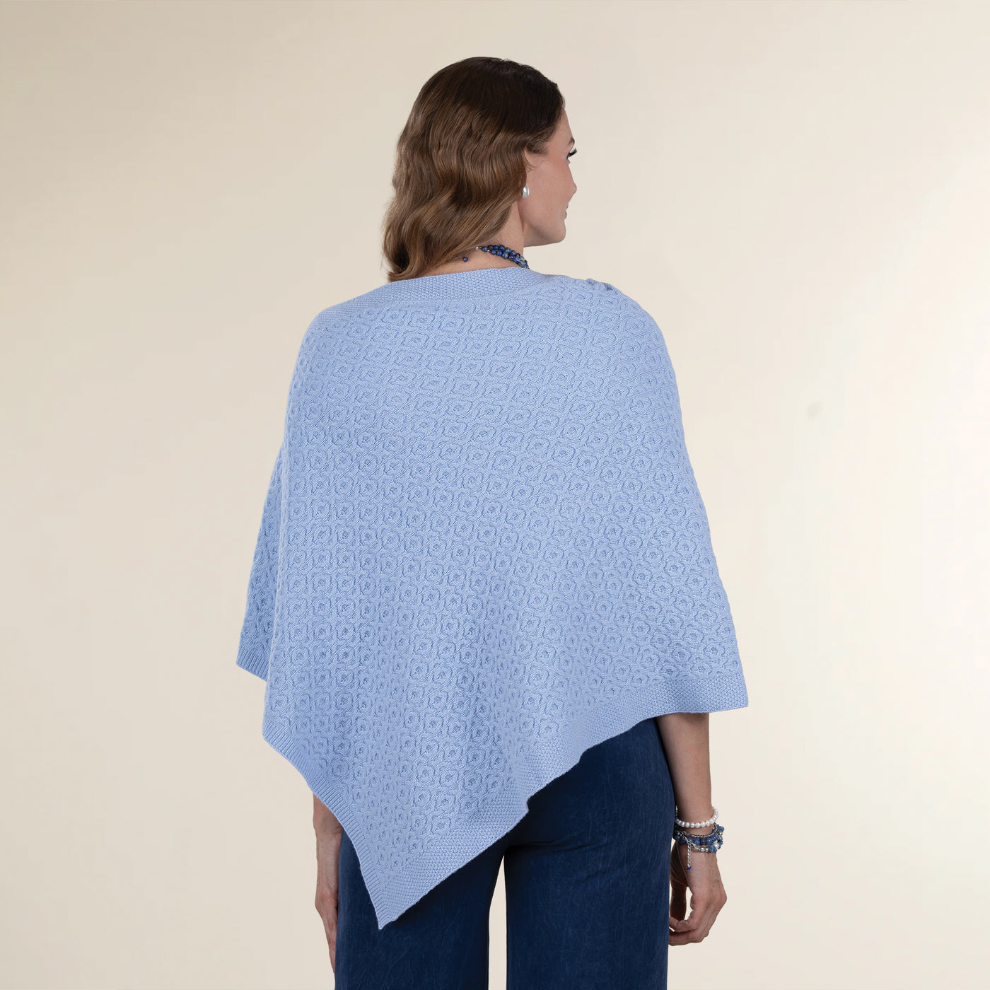Sky Blue Lambswool Poncho