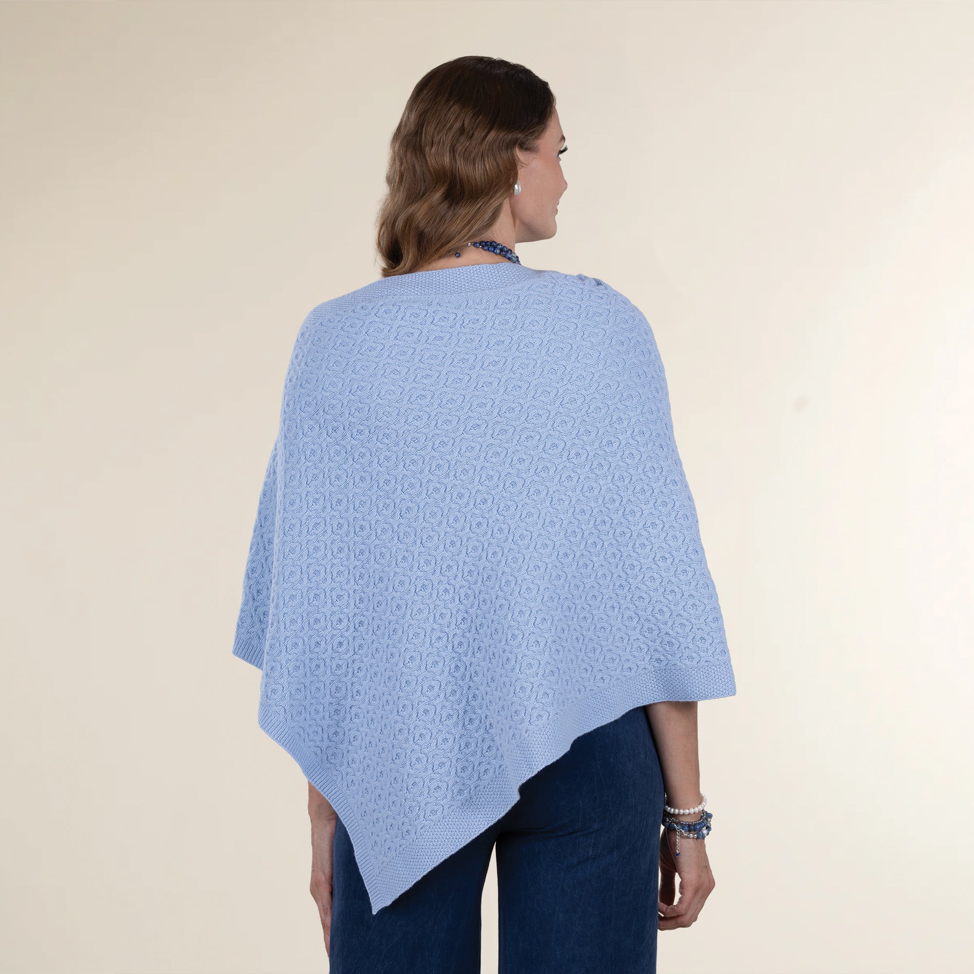 Sky Blue Lambswool Poncho