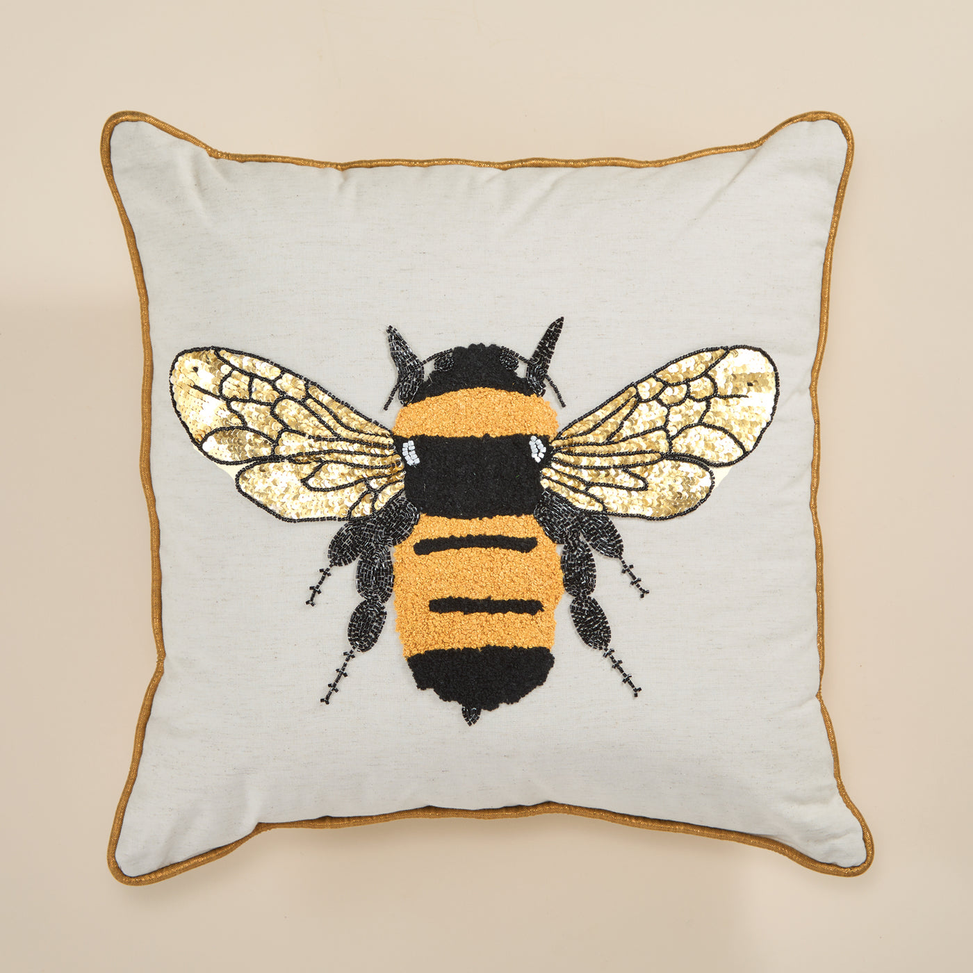 Embroidered Bee Pillow