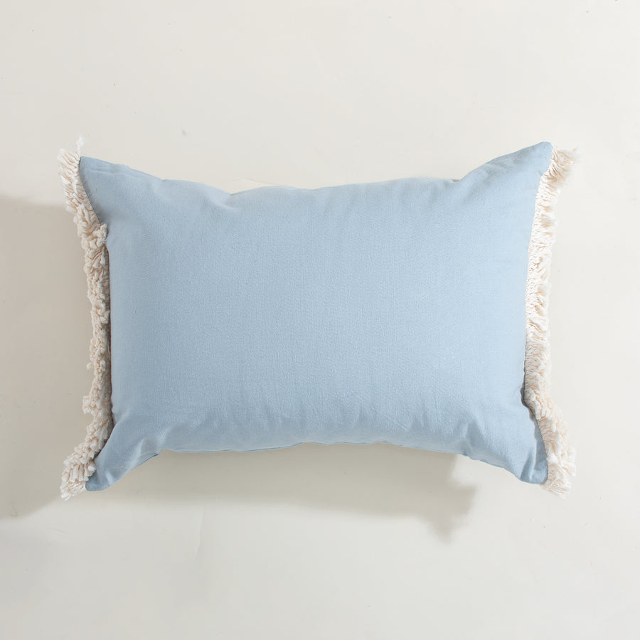 Willowy Wild Field Flowers Embroidered Pillow