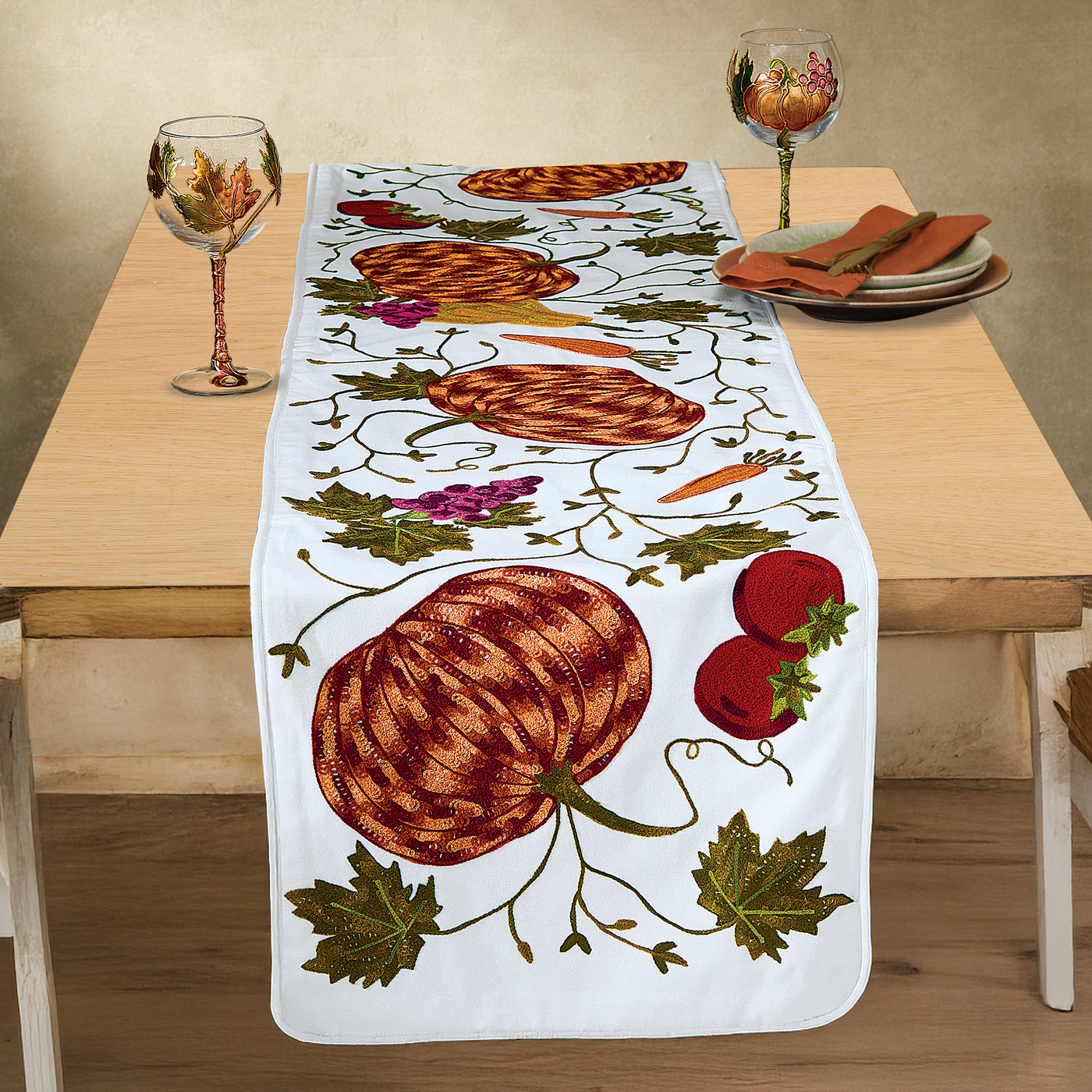 Signs Of Autumn Embroidered Table Runner