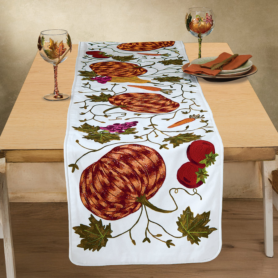 Signs Of Autumn Embroidered Table Runner