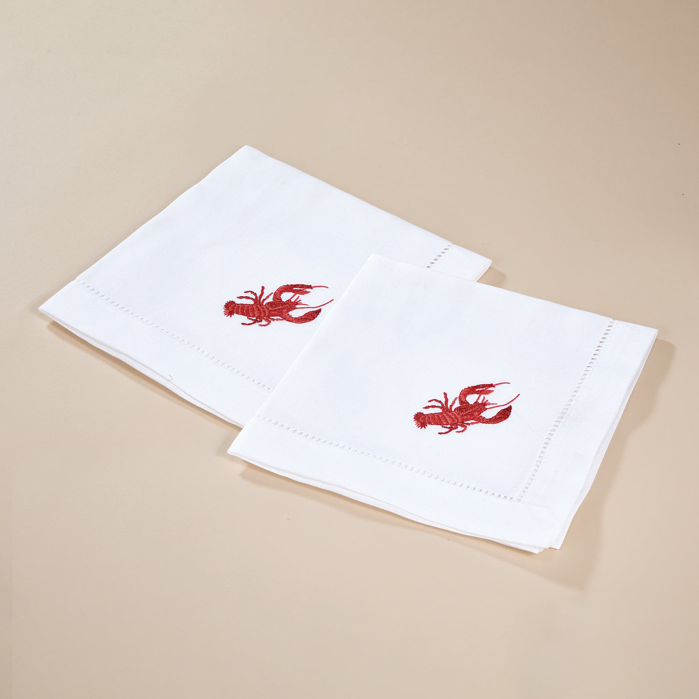 Embroidered Lobster Napkins, Set of 4