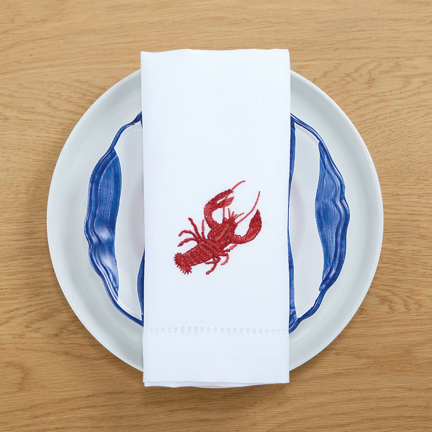Embroidered Lobster Napkins, Set of 4