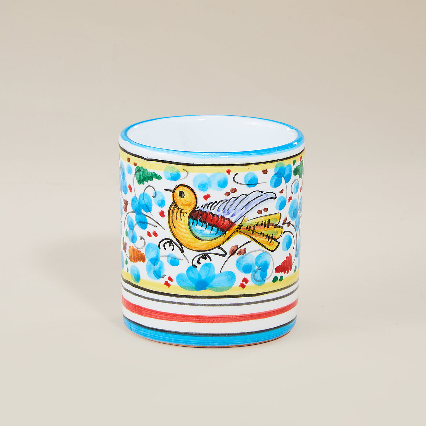 Hand-Painted Arabesco Birds & Flowers Earthenware Mug