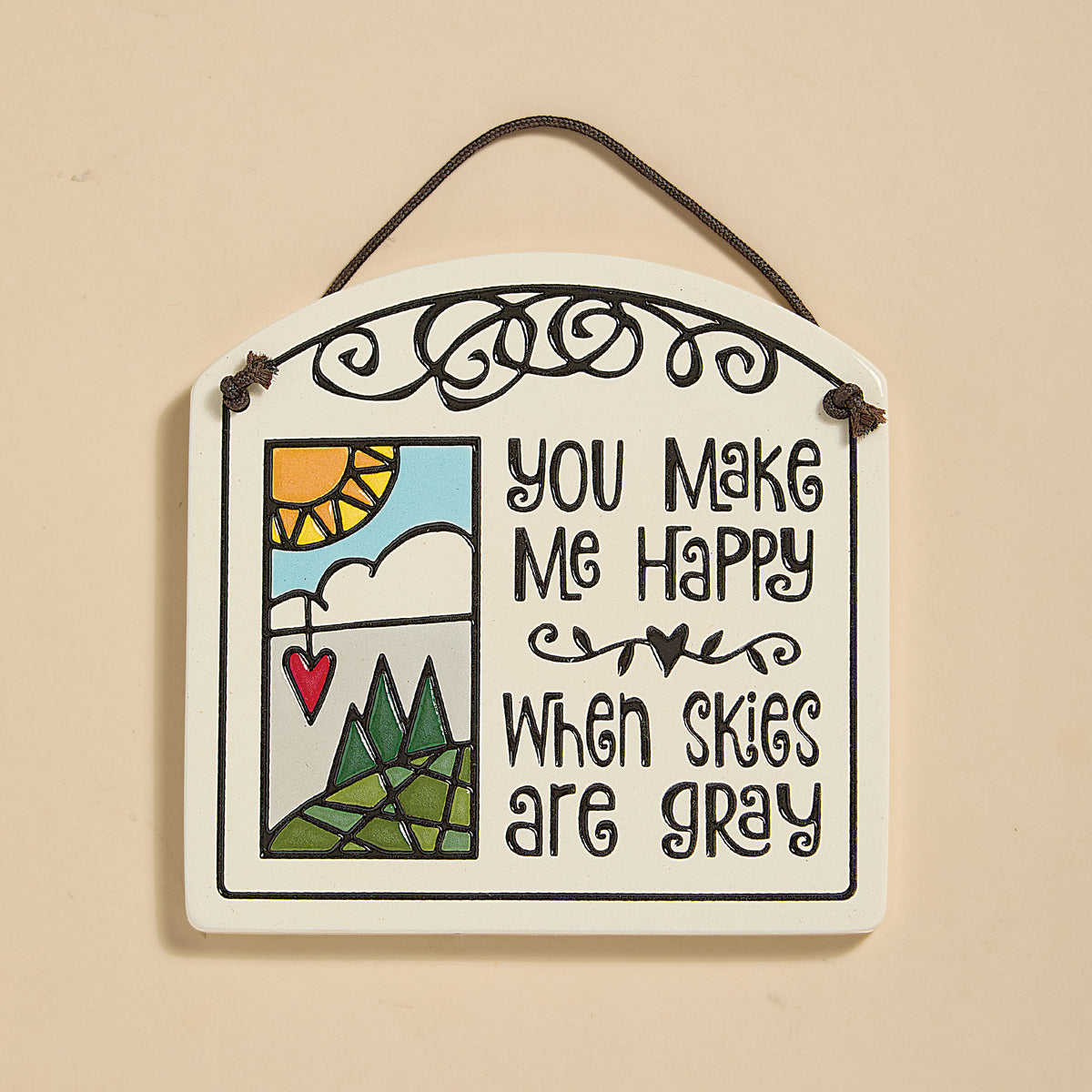You Make Me Happy Ceramic Wall Plaque (Preorder)