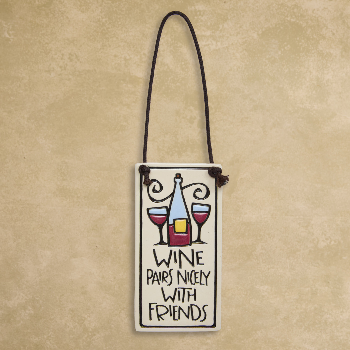 Wine Pairs Nicely Ceramic Wall Plaque (Preorder)
