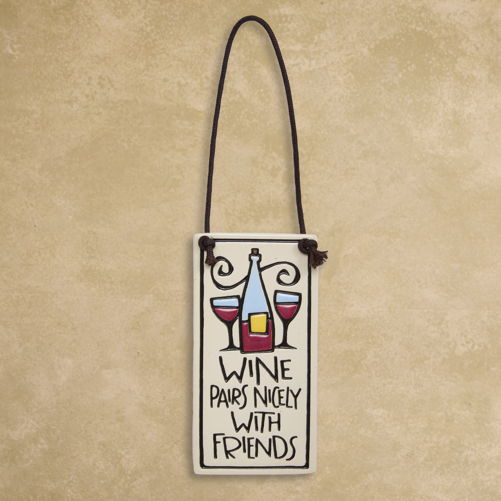 Wine Pairs Nicely Ceramic Wall Plaque (Preorder)