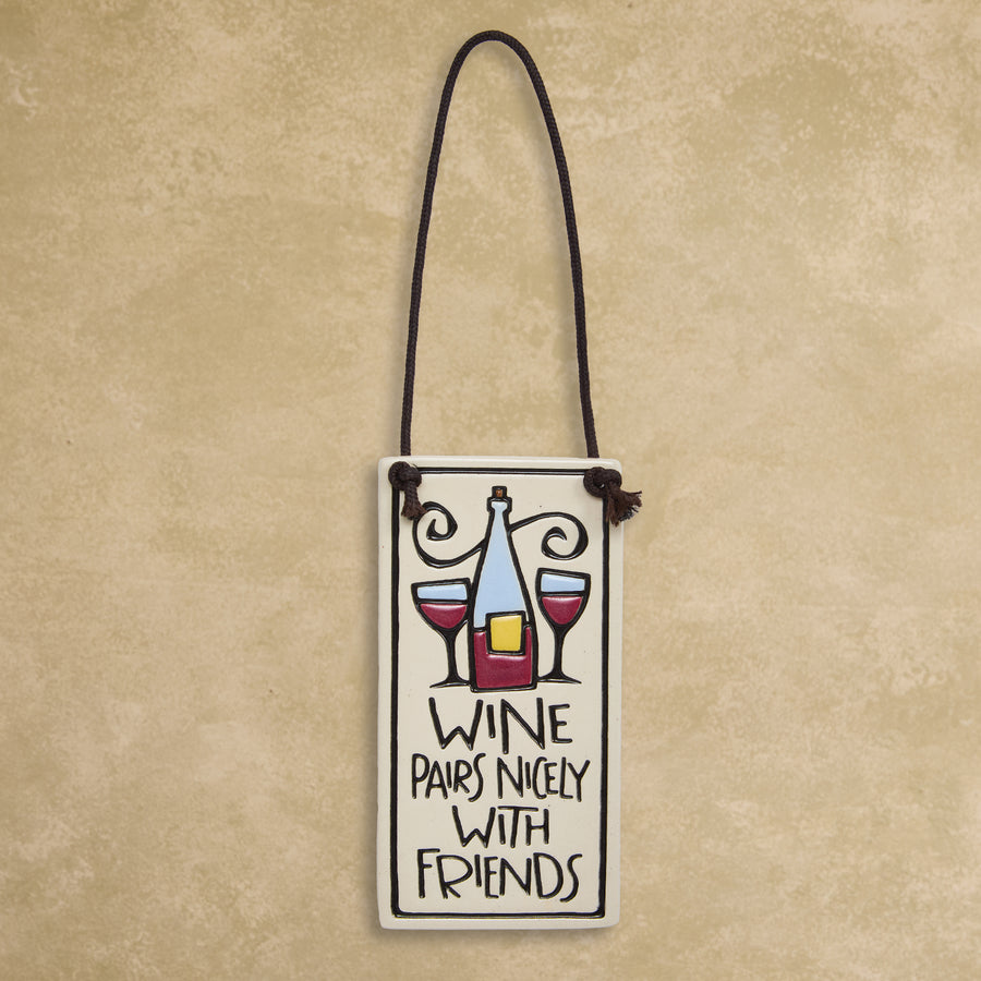Wine Pairs Nicely Ceramic Wall Plaque (Preorder)