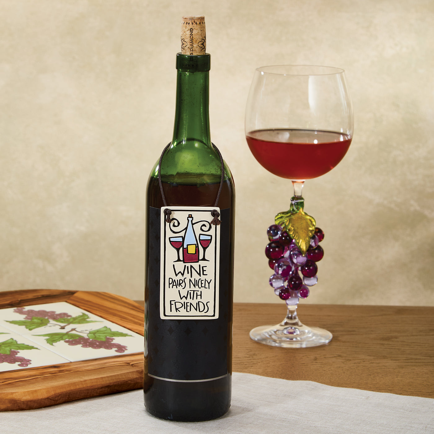Wine Pairs Nicely Ceramic Wall Plaque (Preorder)