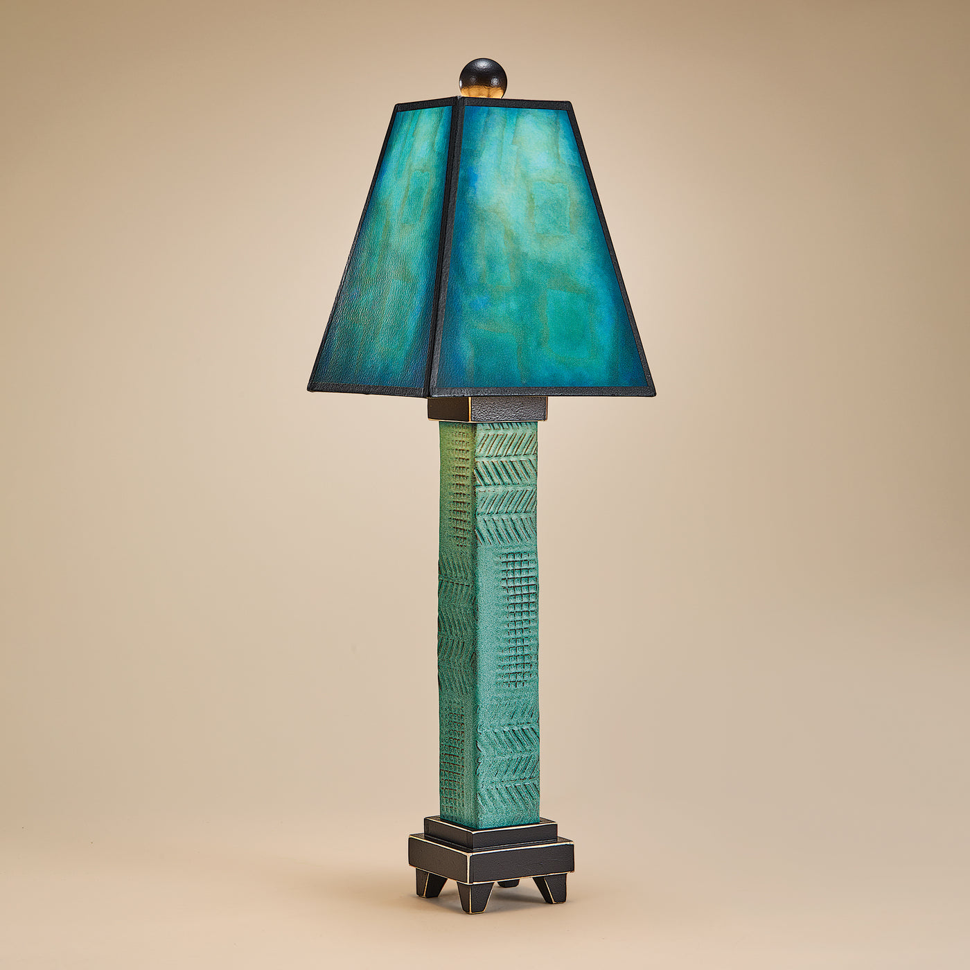Hand-Painted Blue Sky Mist Table Lamp (Preorder)