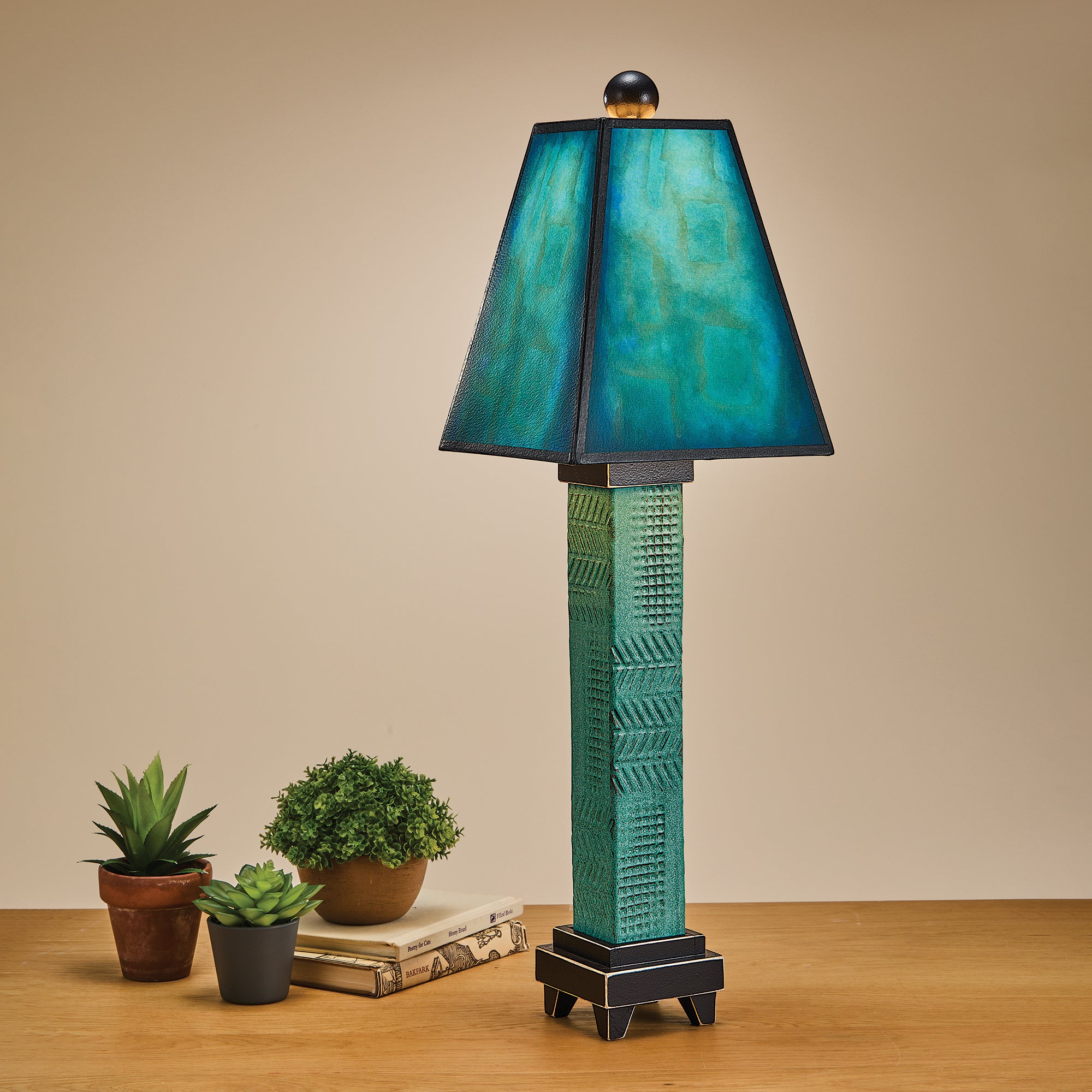 Hand-Painted Blue Sky Mist Table Lamp (Preorder)