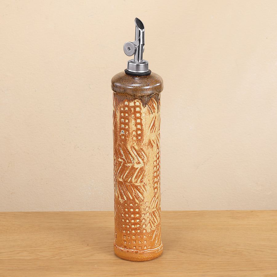 Ceramic Oil Cruet with Metal Spout