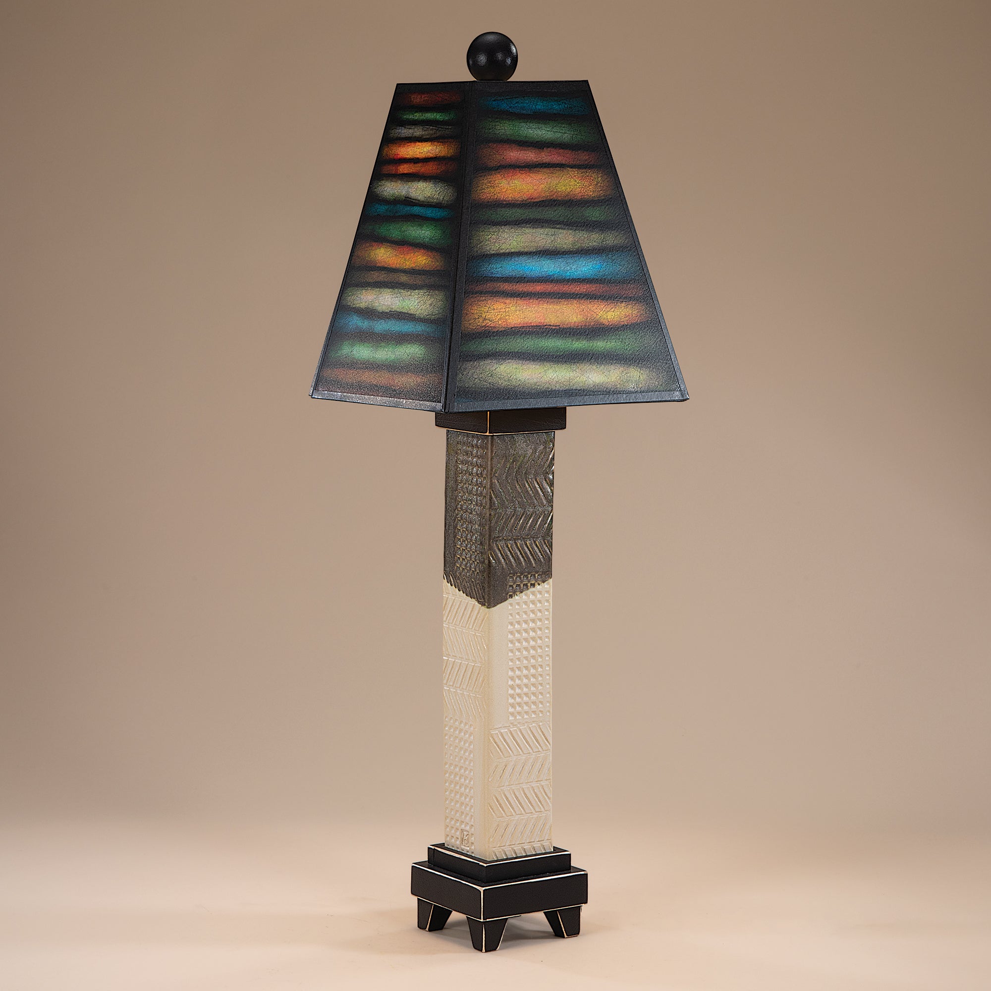 Hand-Painted Vibrant Stripes Table Lamp (Preorder)