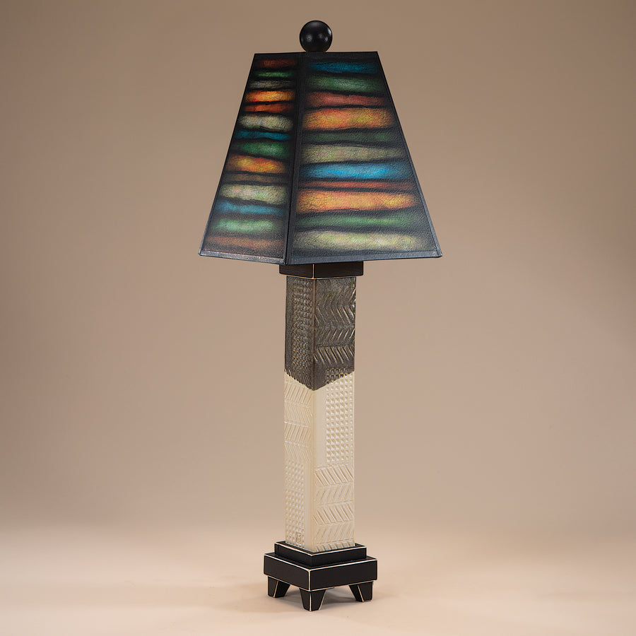 Hand-Painted Vibrant Stripes Table Lamp (Preorder)