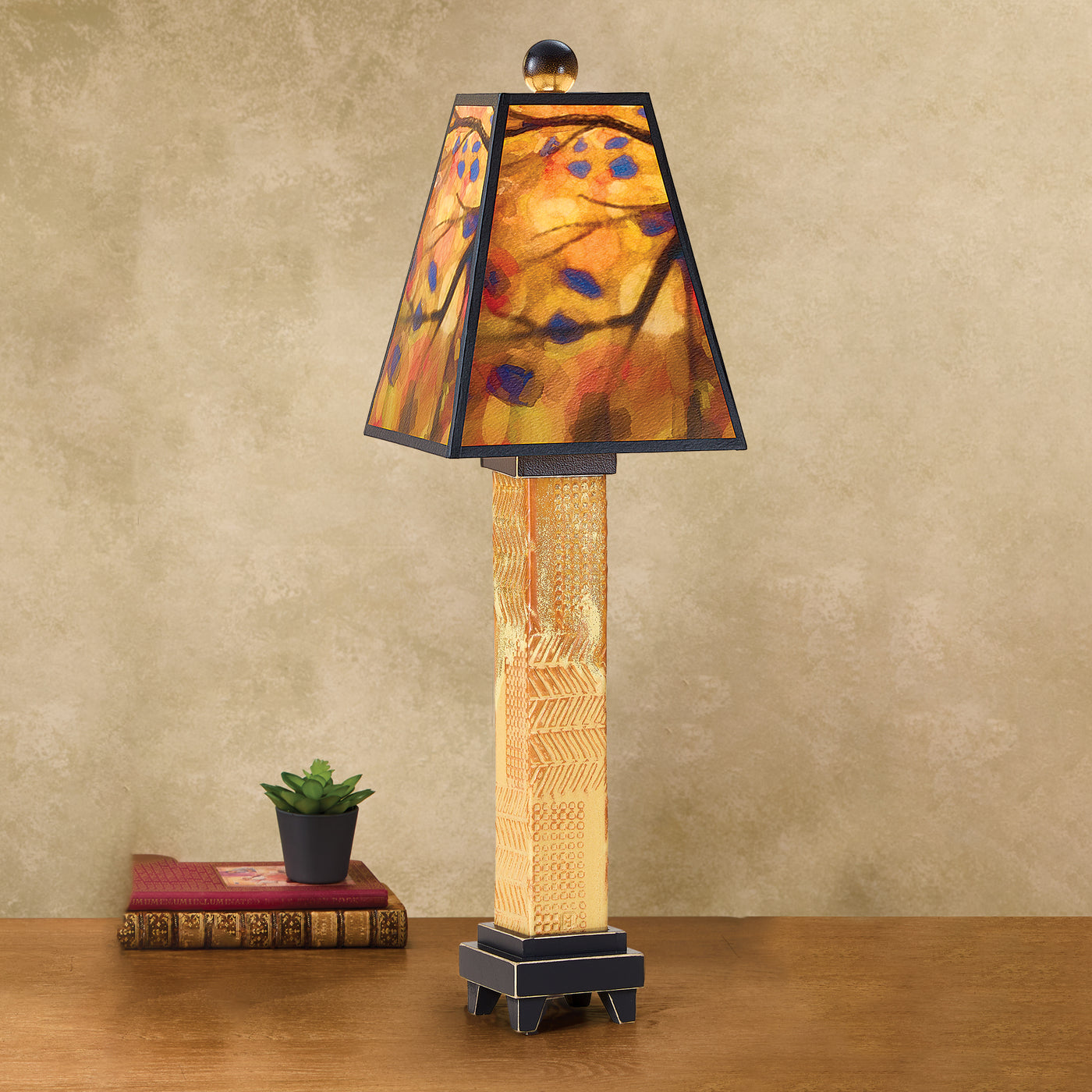 Hand-Painted Mist in the Leaves Table Lamp (Preorder)