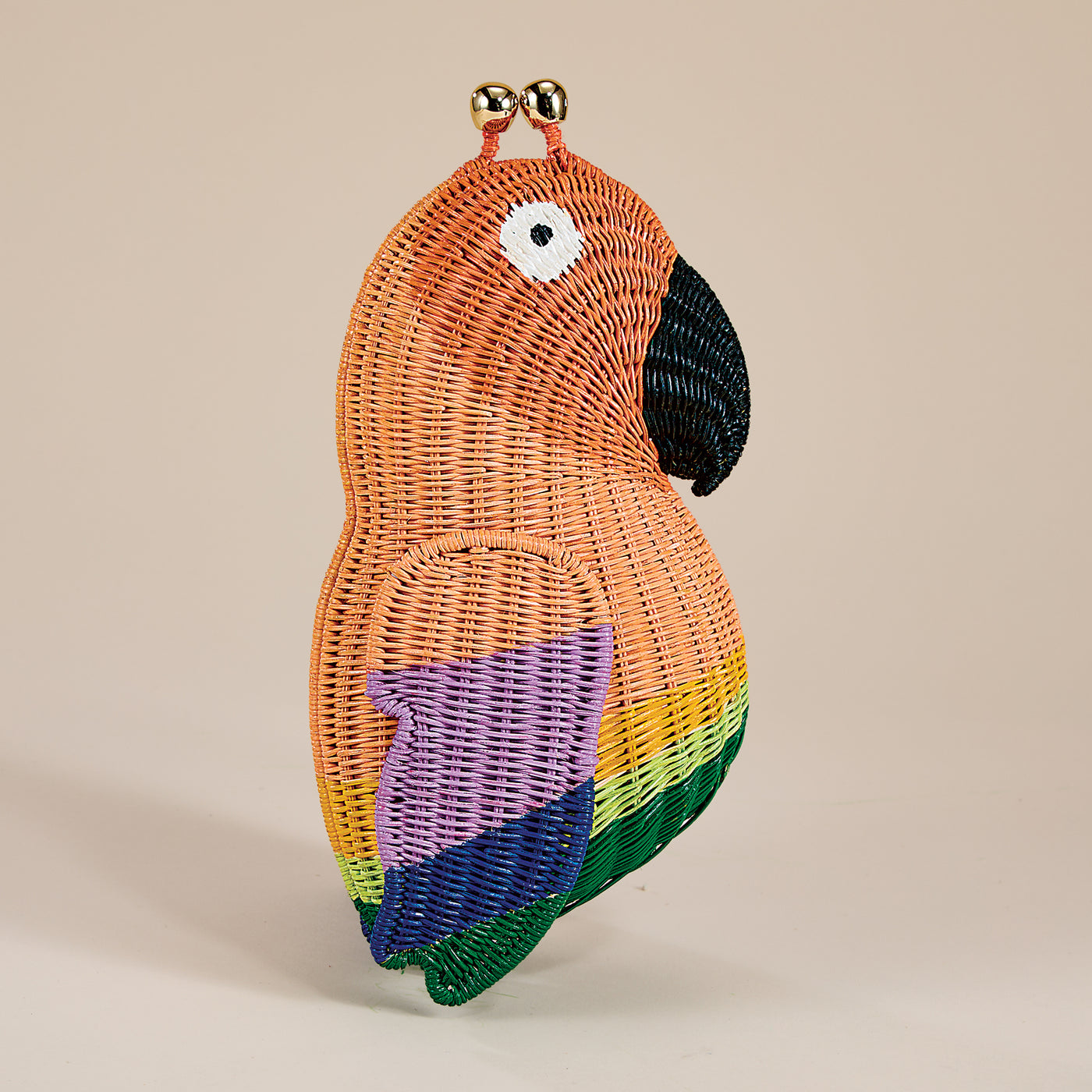 Hand-Painted Wicker Parrot Clutch (Preorder)