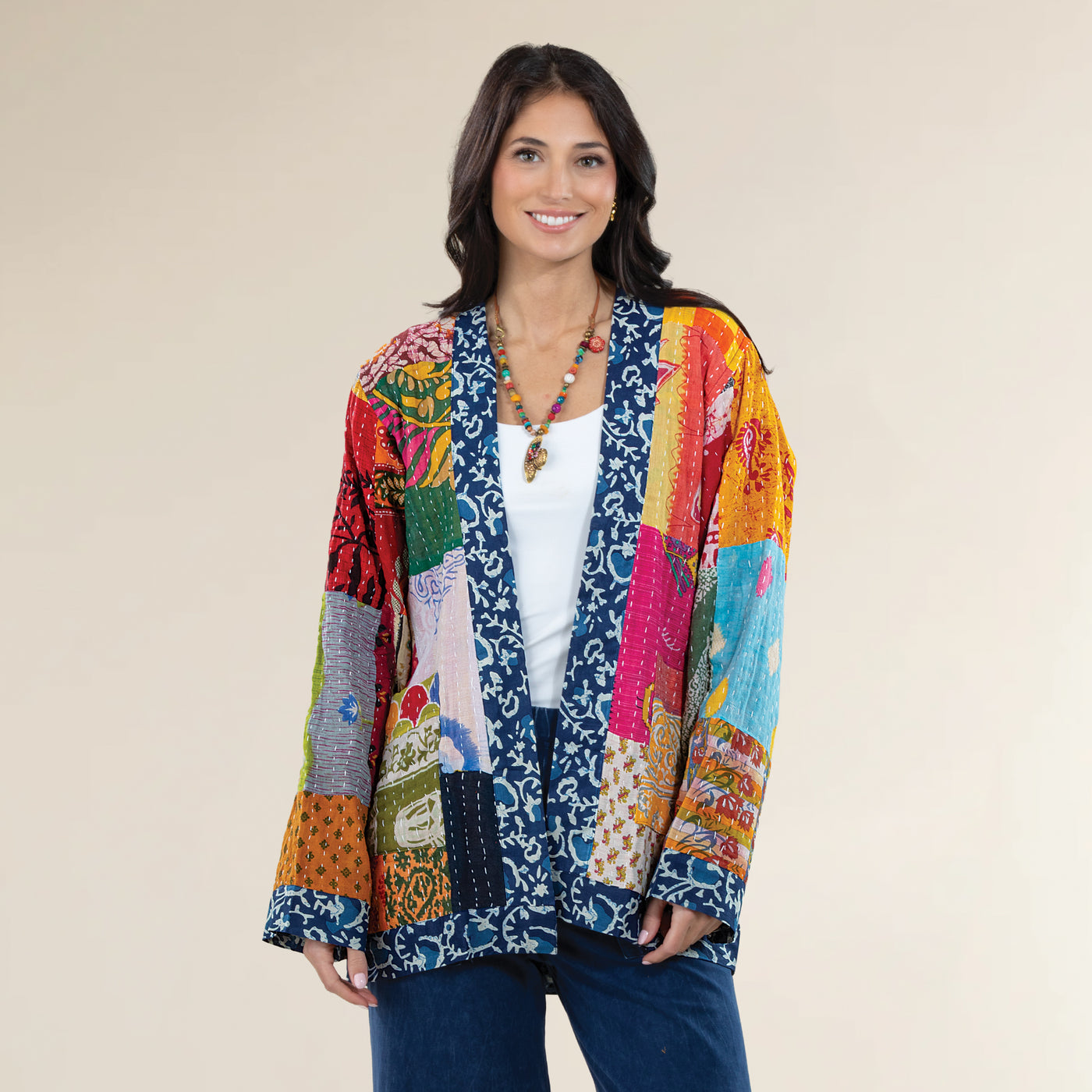 Reversible Quilted Kantha Jacket