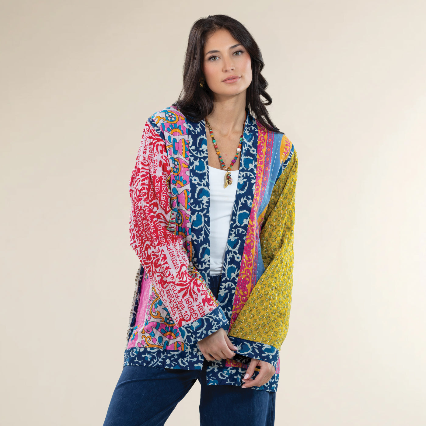 Reversible Quilted Kantha Jacket