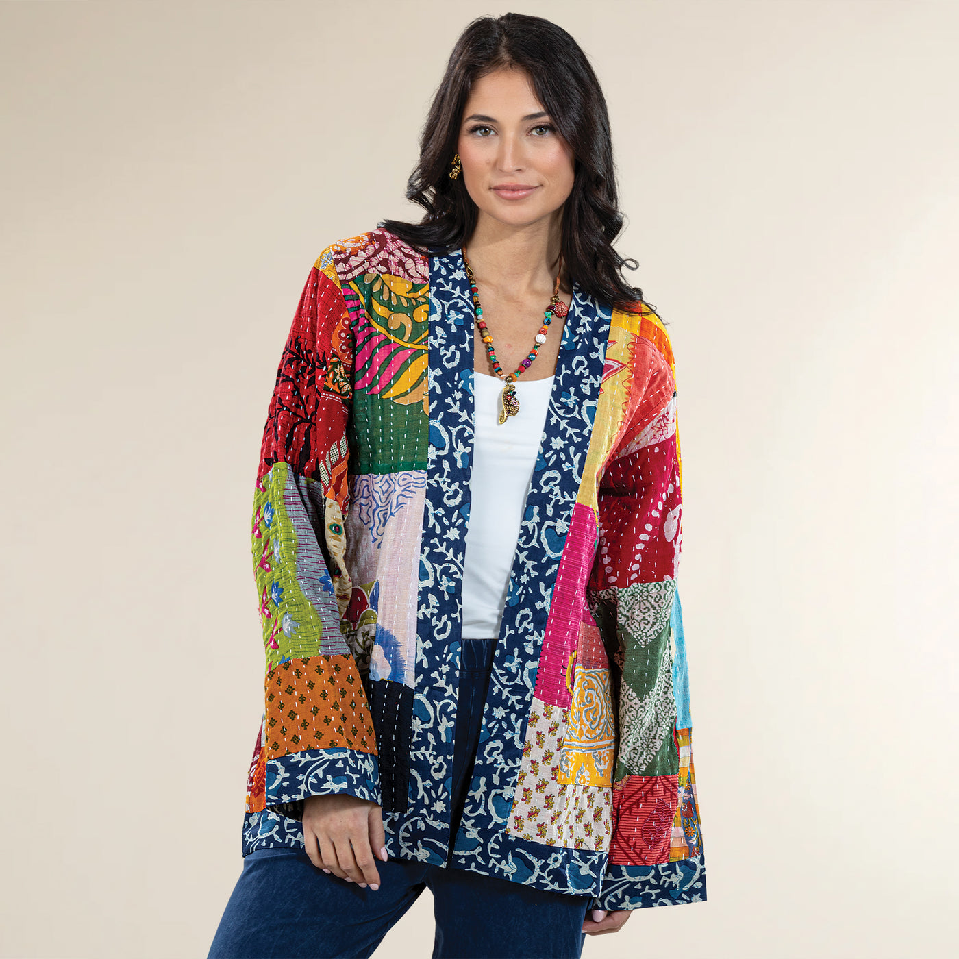 Reversible Quilted Kantha Jacket