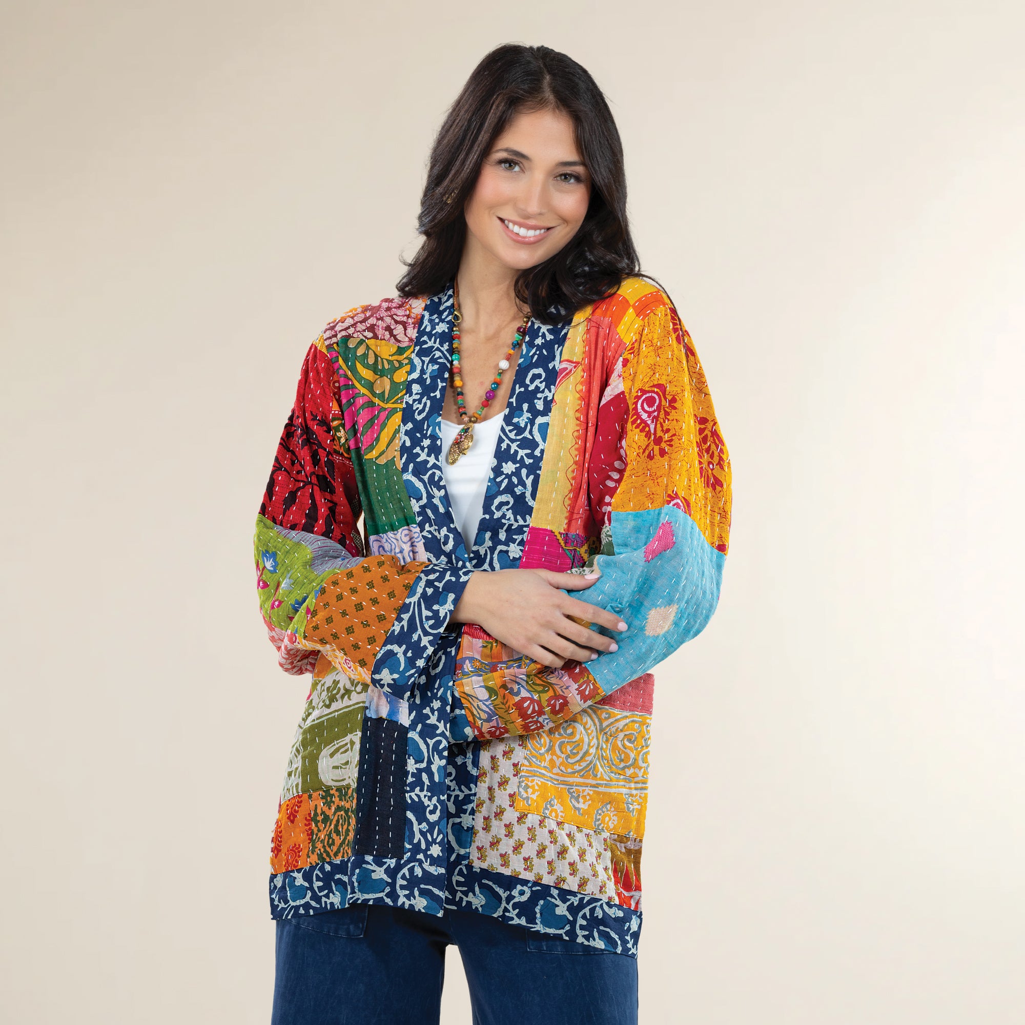 Reversible Quilted Kantha Jacket