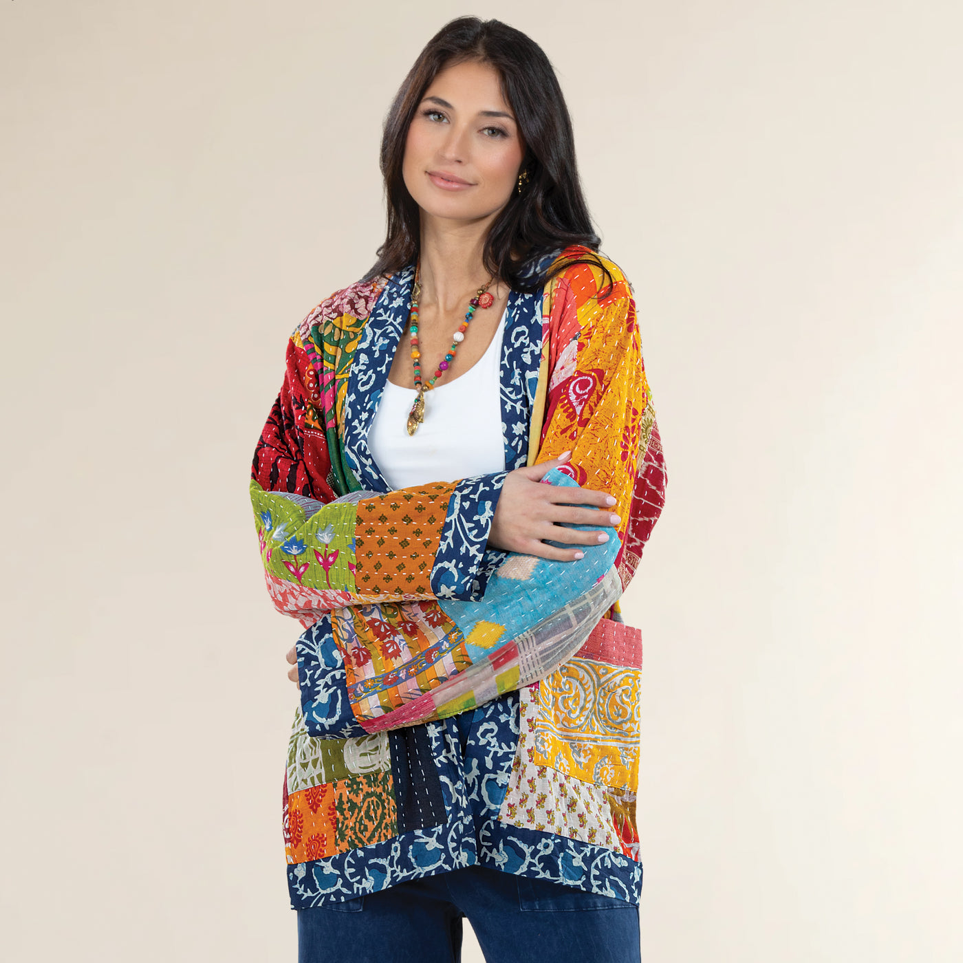 Reversible Quilted Kantha Jacket